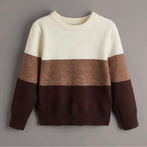BOYS SIZE 5Y BROWN AND CREAM SWEATER